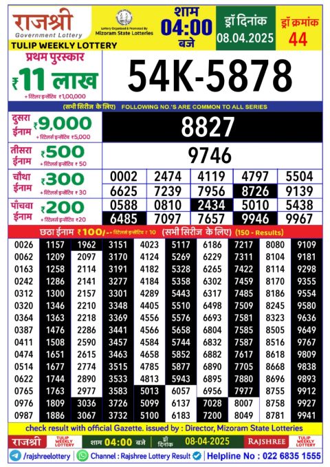 Everest Result Today Dear Lottery Chart