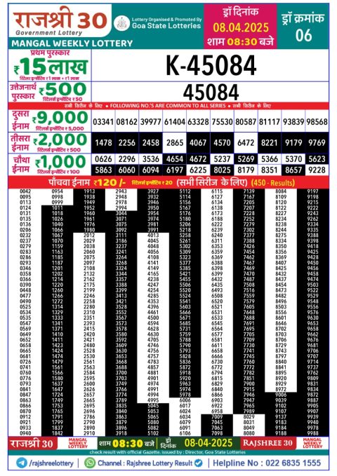 Everest Result Today Dear Lottery Chart