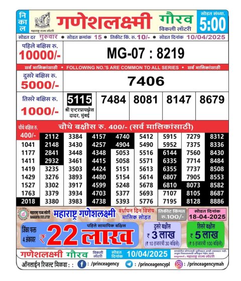 Everest Result Today Dear Lottery Chart
