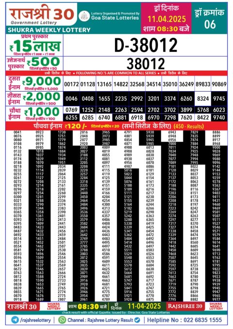 Everest Result Today Dear Lottery Chart