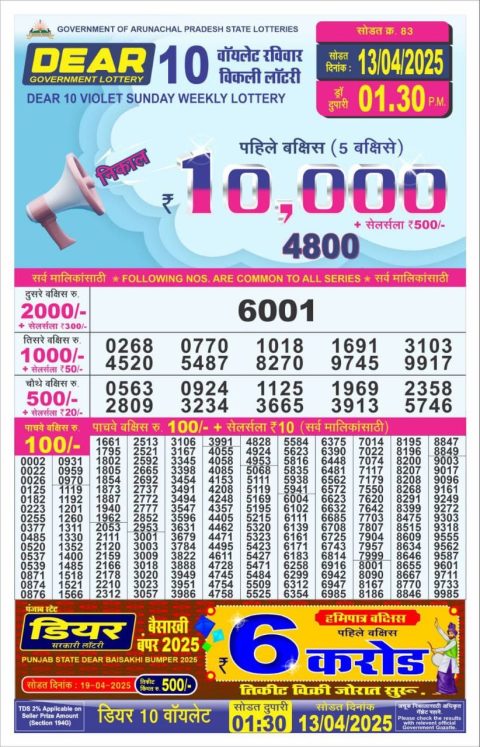 Everest Result Today Dear Lottery Chart
