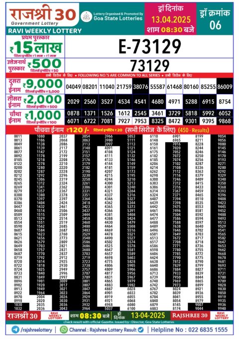 Everest Result Today Dear Lottery Chart