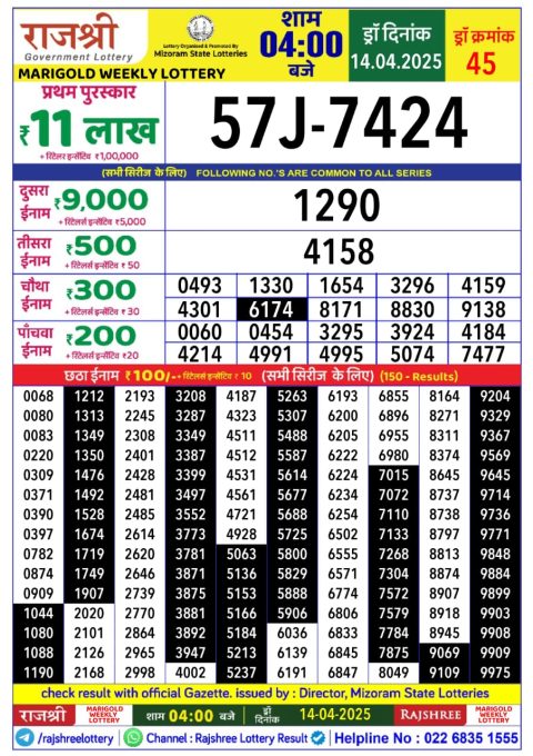 Everest Result Today Dear Lottery Chart