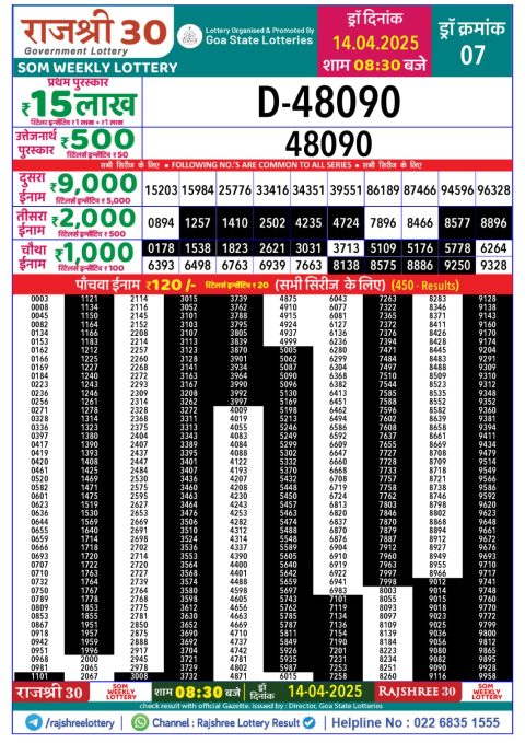 Everest Result Today Dear Lottery Chart