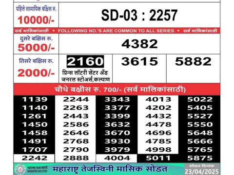 Everest Result Today Dear Lottery Chart