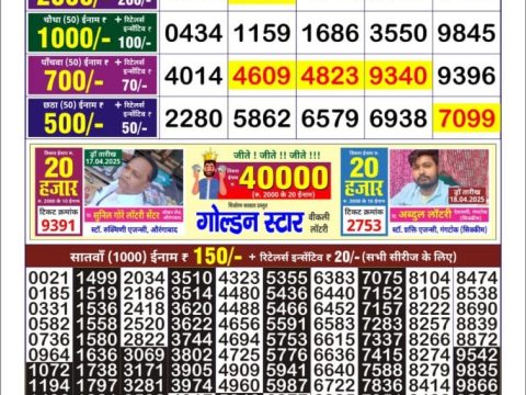 Everest Result Today Dear Lottery Chart