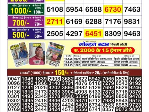 Everest Result Today Dear Lottery Chart