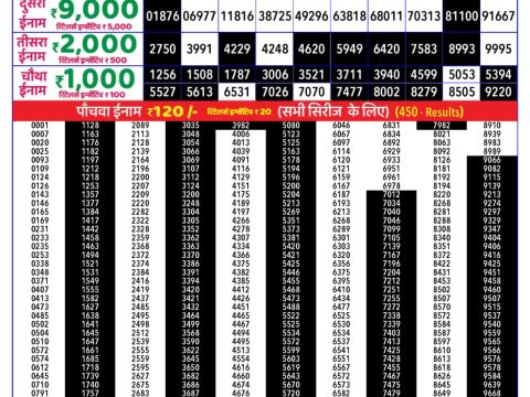 Everest Result Today Dear Lottery Chart