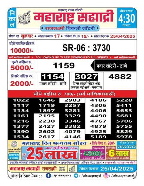 Everest Result Today Dear Lottery Chart
