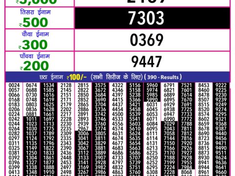 Everest Result Today Dear Lottery Chart
