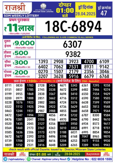 Everest Result Today Dear Lottery Chart