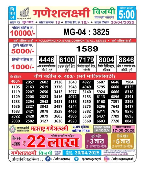 Everest Result Today Dear Lottery Chart