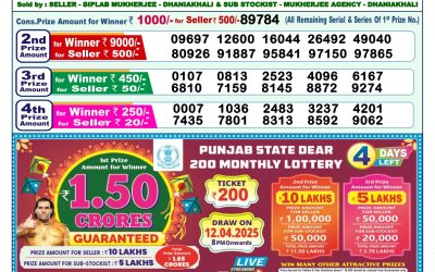 Dear lottery 1pm result 8.4.25