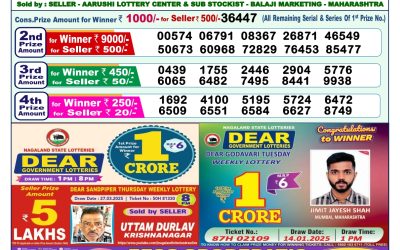 Dear lottery 1pm result 16.4.25
