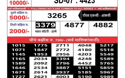 Maharashtra sahyadri lottery result 1.5.25