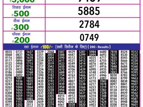 Everest Result Today Dear Lottery Chart