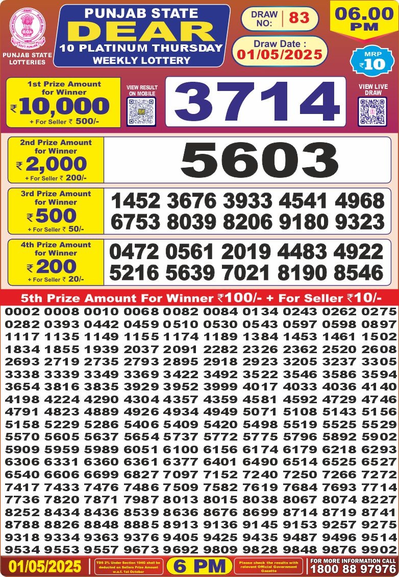 Everest Result Today Dear Lottery Chart