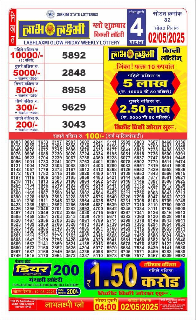 Everest Result Today Dear Lottery Chart