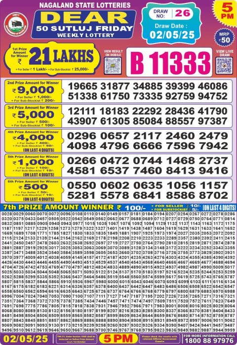 Everest Result Today Dear Lottery Chart