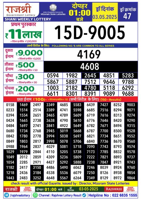 Everest Result Today Dear Lottery Chart