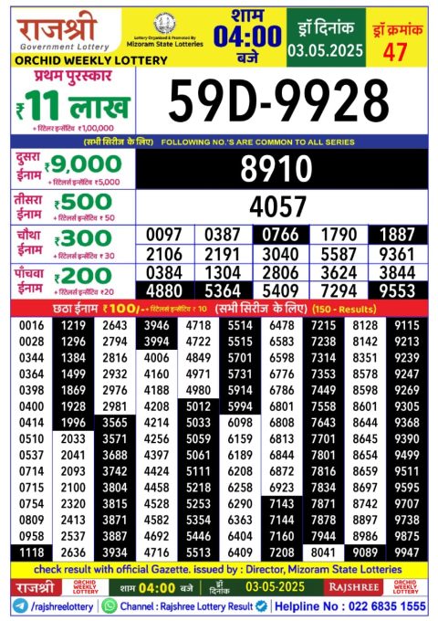 Everest Result Today Dear Lottery Chart