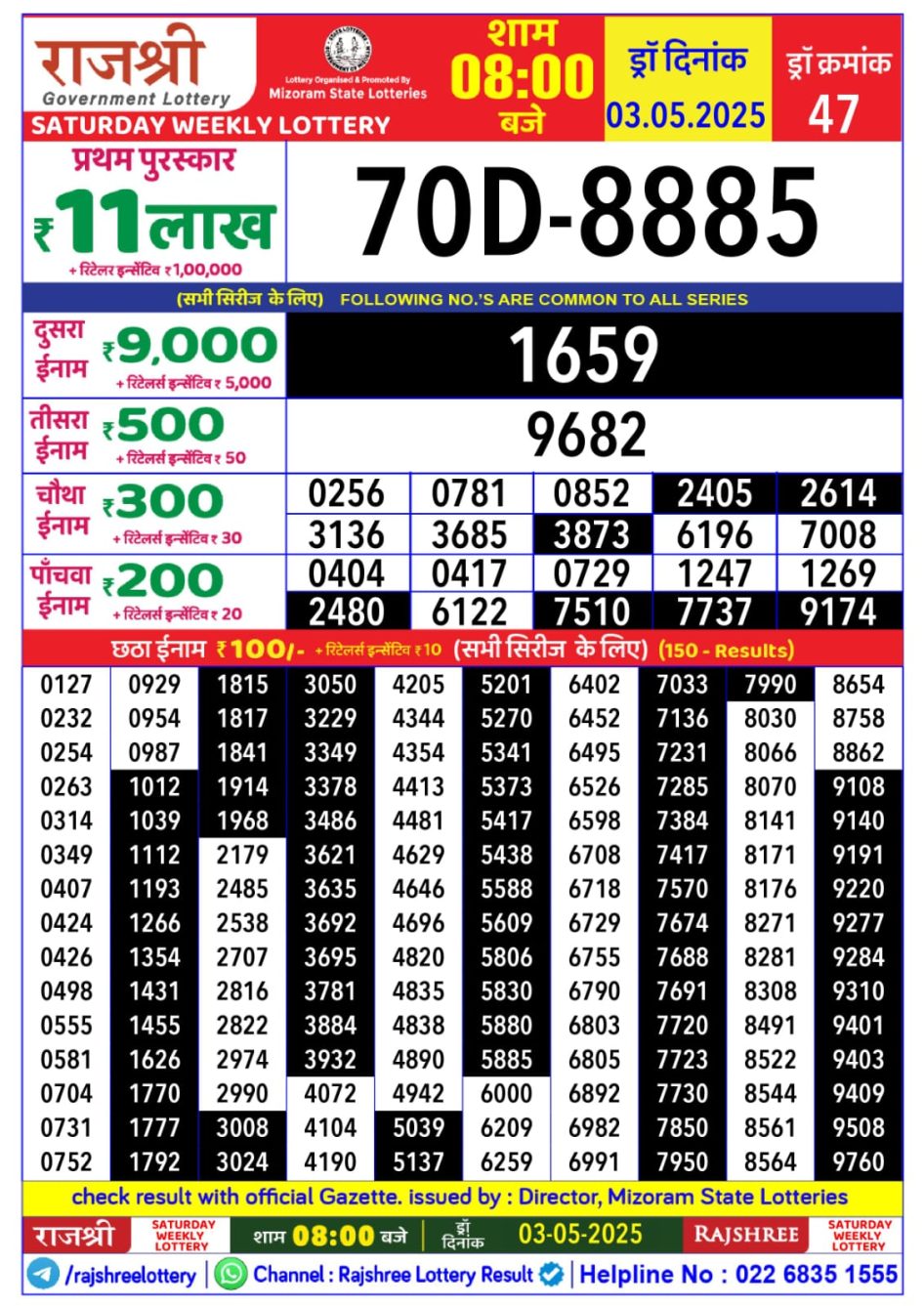 Everest Result Today Dear Lottery Chart