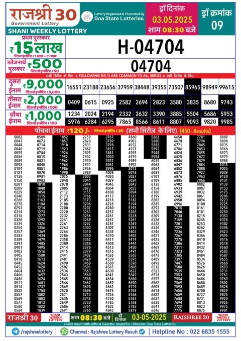 Everest Result Today Dear Lottery Chart