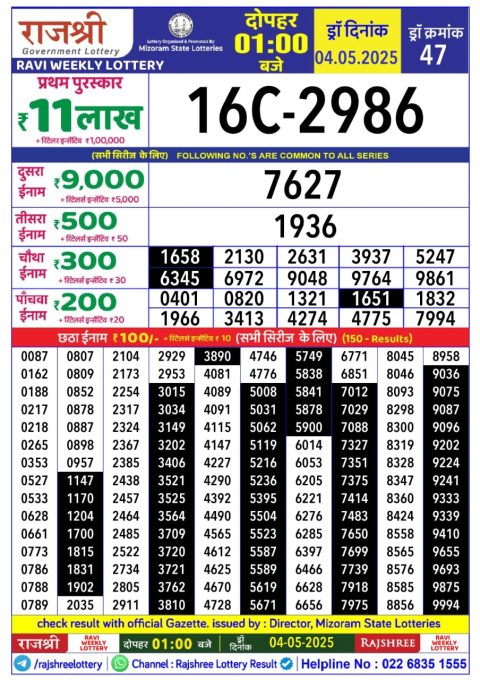 Everest Result Today Dear Lottery Chart
