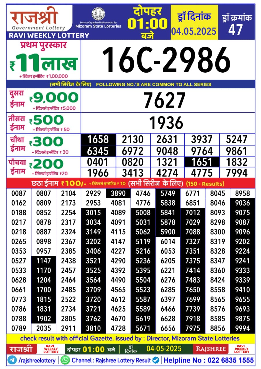 Everest Result Today Dear Lottery Chart