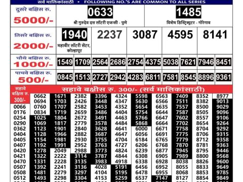 Everest Result Today Dear Lottery Chart
