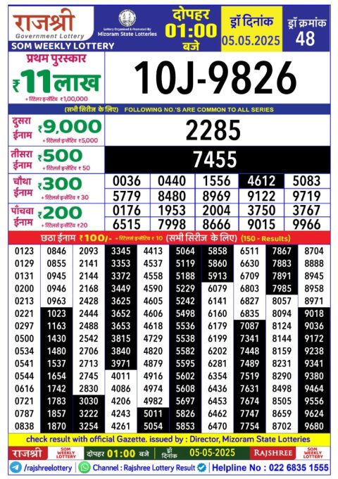 Everest Result Today Dear Lottery Chart