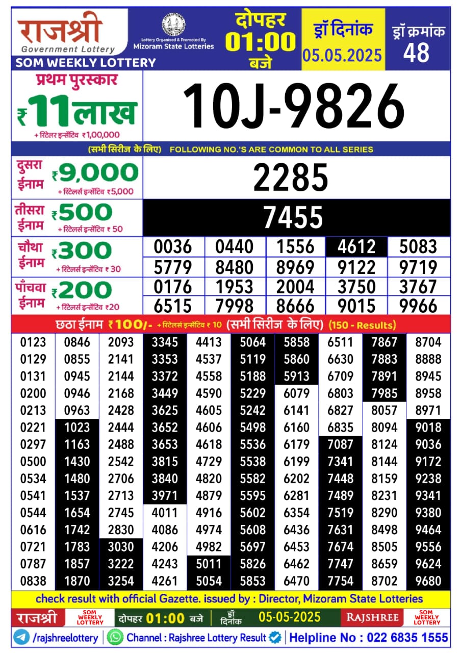 Everest Result Today Dear Lottery Chart