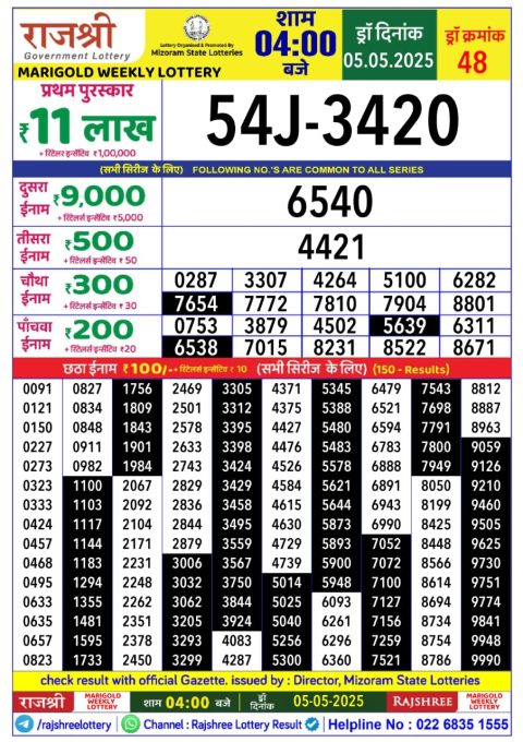 Everest Result Today Dear Lottery Chart