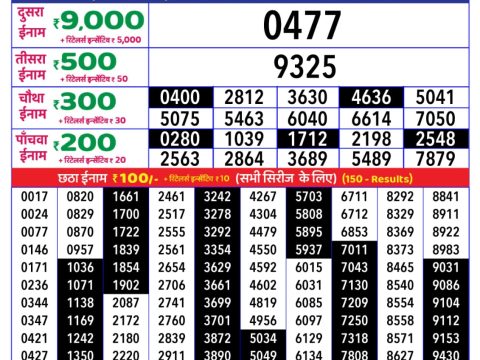 Everest Result Today Dear Lottery Chart