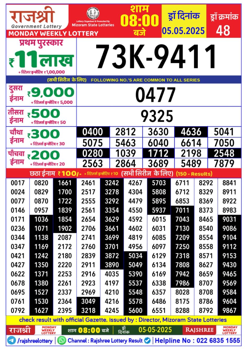 Everest Result Today Dear Lottery Chart