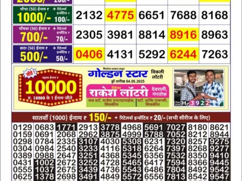 Everest Result Today Dear Lottery Chart
