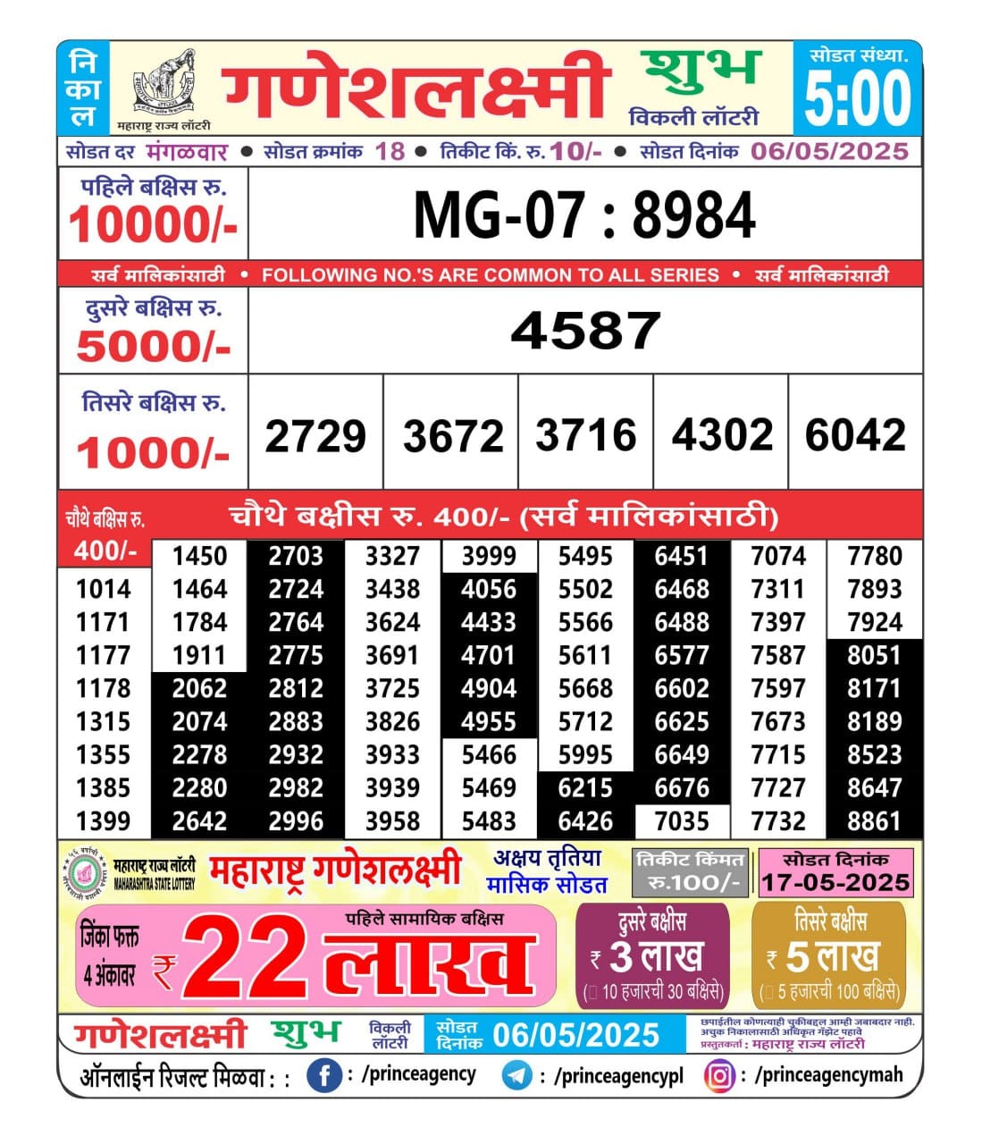 Everest Result Today Dear Lottery Chart