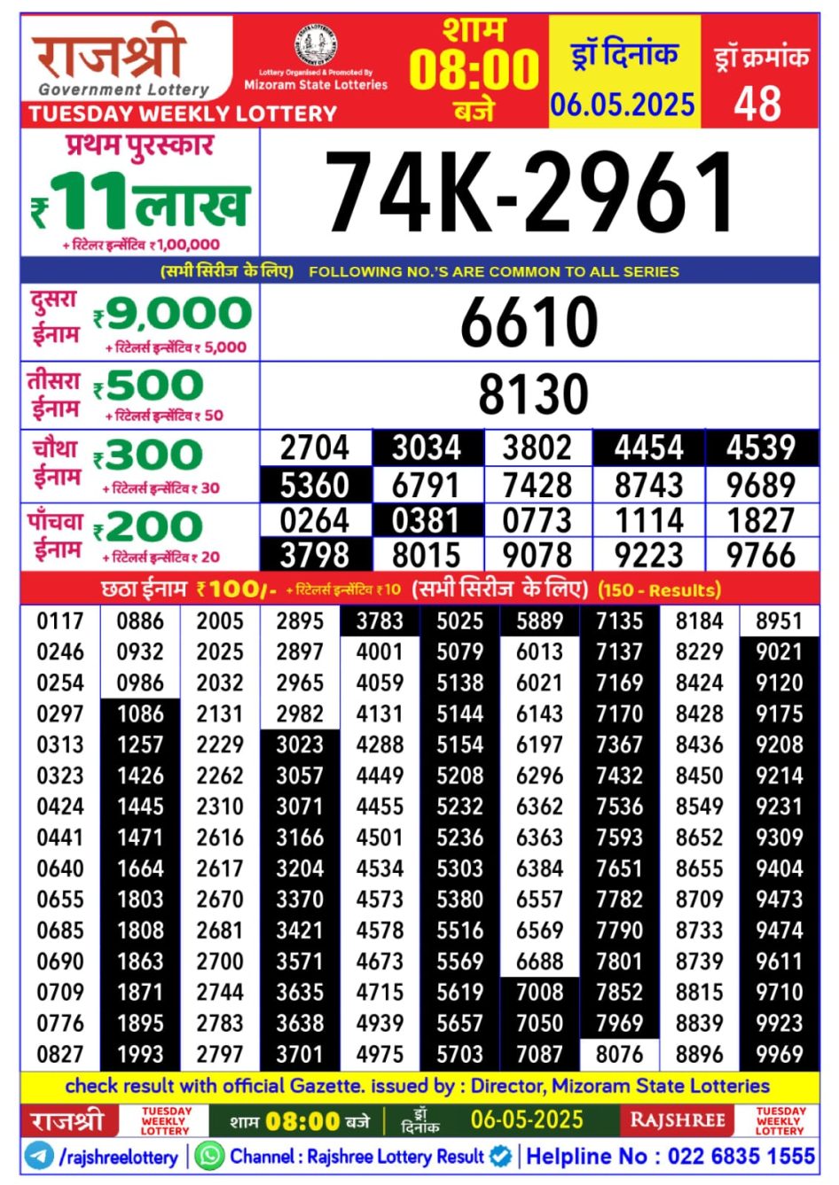 Everest Result Today Dear Lottery Chart