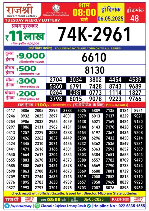 Everest Result Today Dear Lottery Chart