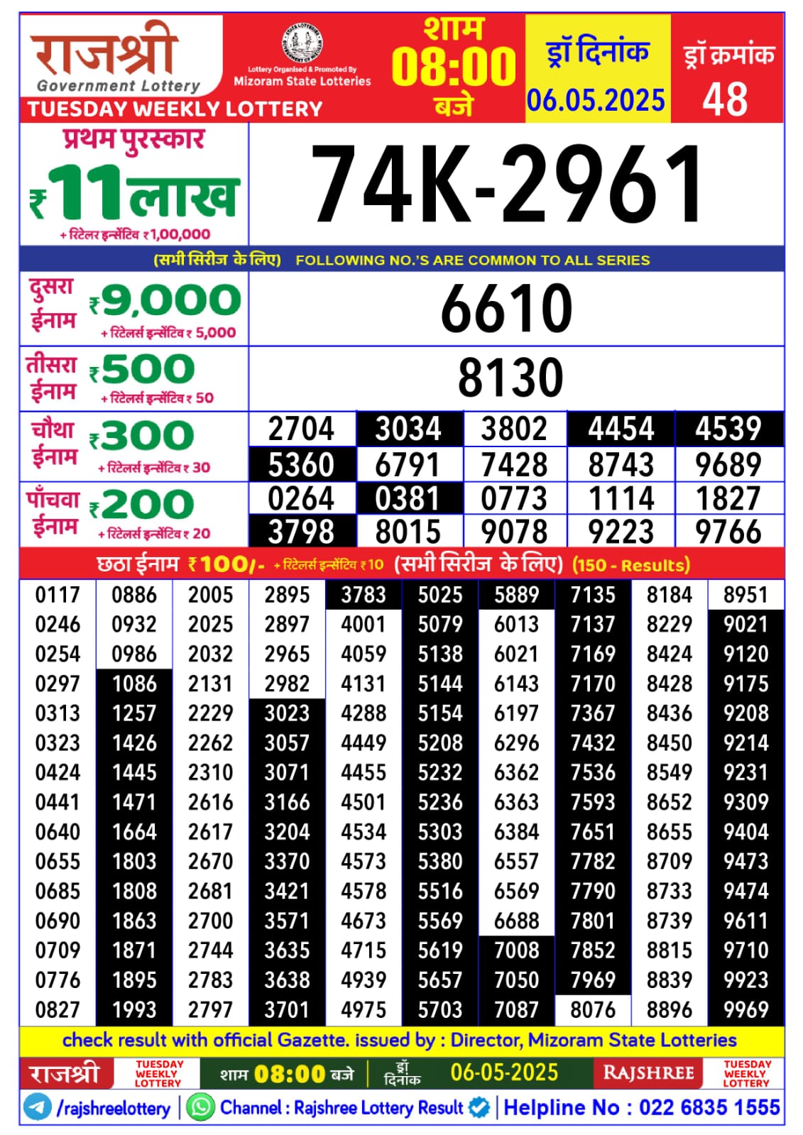 Everest Result Today Dear Lottery Chart