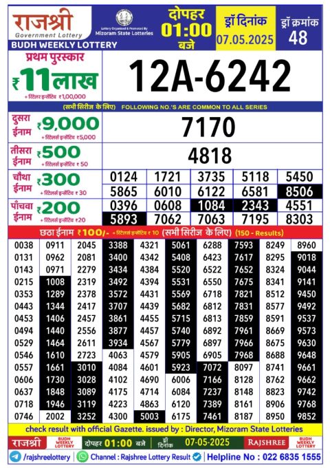 Everest Result Today Dear Lottery Chart