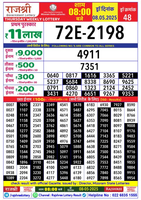Everest Result Today Dear Lottery Chart