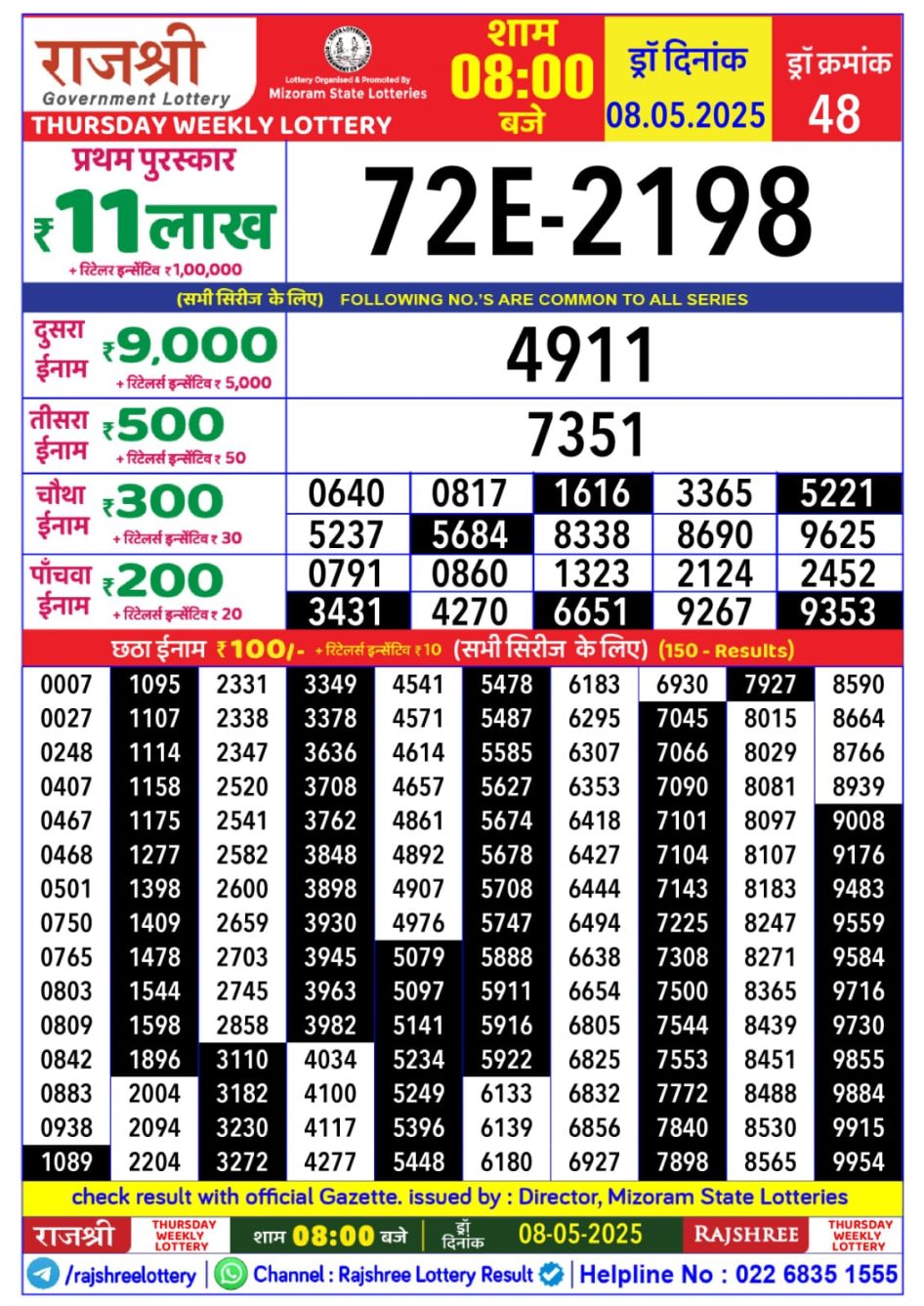 Everest Result Today Dear Lottery Chart