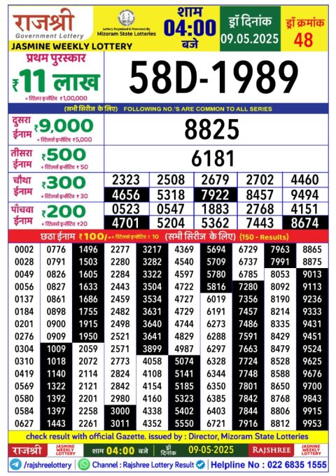 Everest Result Today Dear Lottery Chart