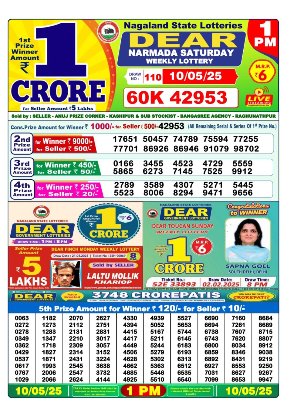 Everest Result Today Dear Lottery Chart