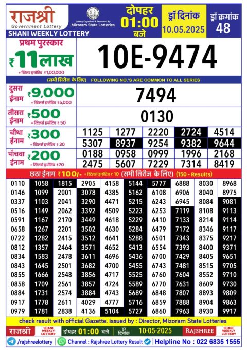 Everest Result Today Dear Lottery Chart