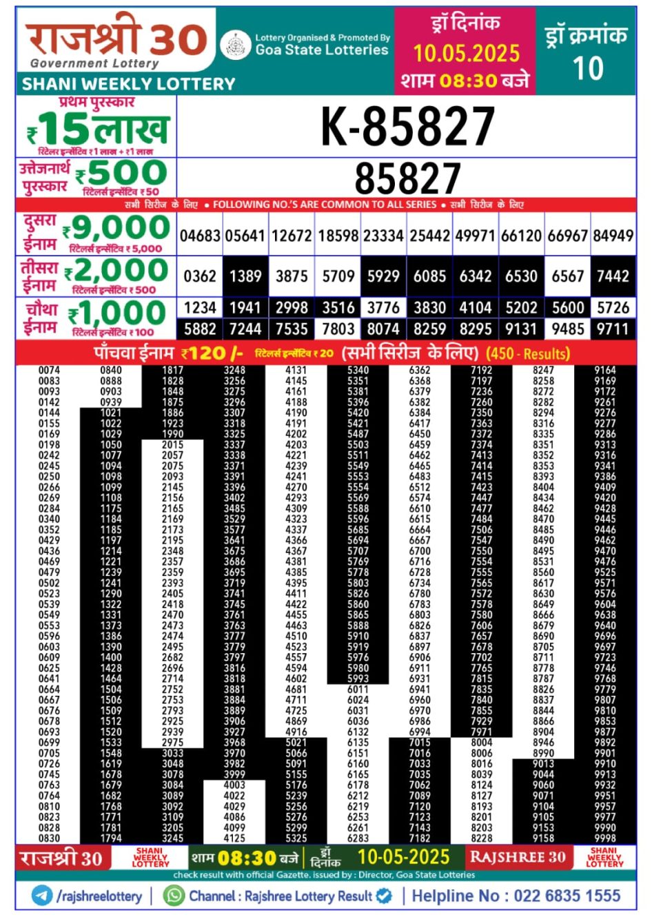 Everest Result Today Dear Lottery Chart