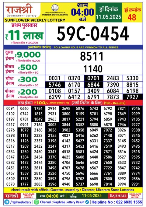 Everest Result Today Dear Lottery Chart