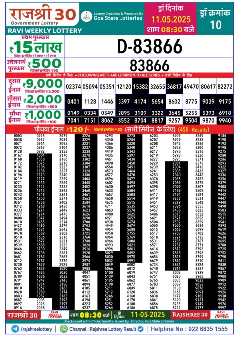 Everest Result Today Dear Lottery Chart