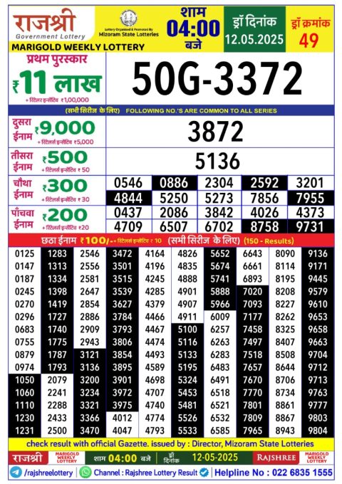 Everest Result Today Dear Lottery Chart